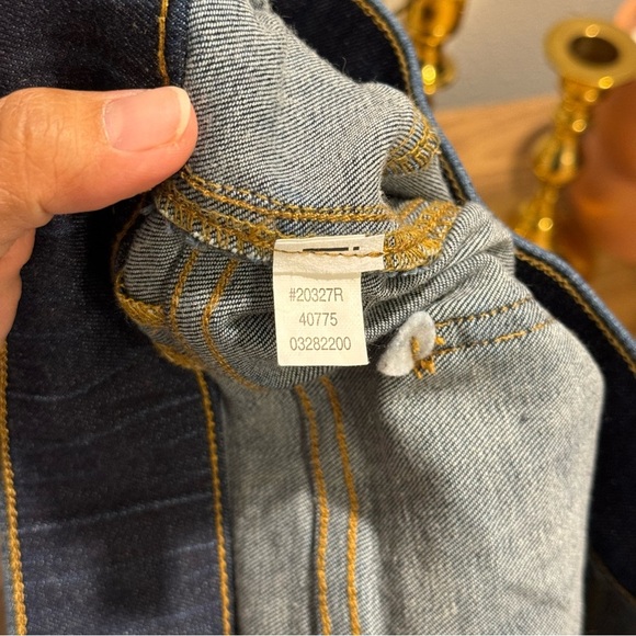 Spanx Size Large Midnight Shade Flare Wide Leg Jeans Pull On Stretch Comfort - Picture 5 of 6